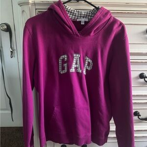 GAP Purple Top with Gray Checkered Collar